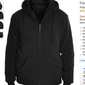 Espada mens full zipper hoodie jacket black XL